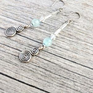 Silver Plated Amazonite dangle earring
